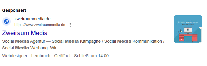 Mockup einer Google Ads Anzeige